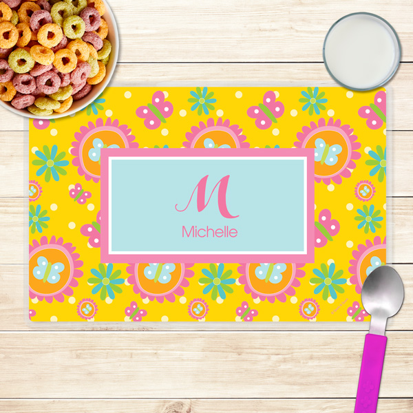 Yellow flowers Pattern Kids Placemat