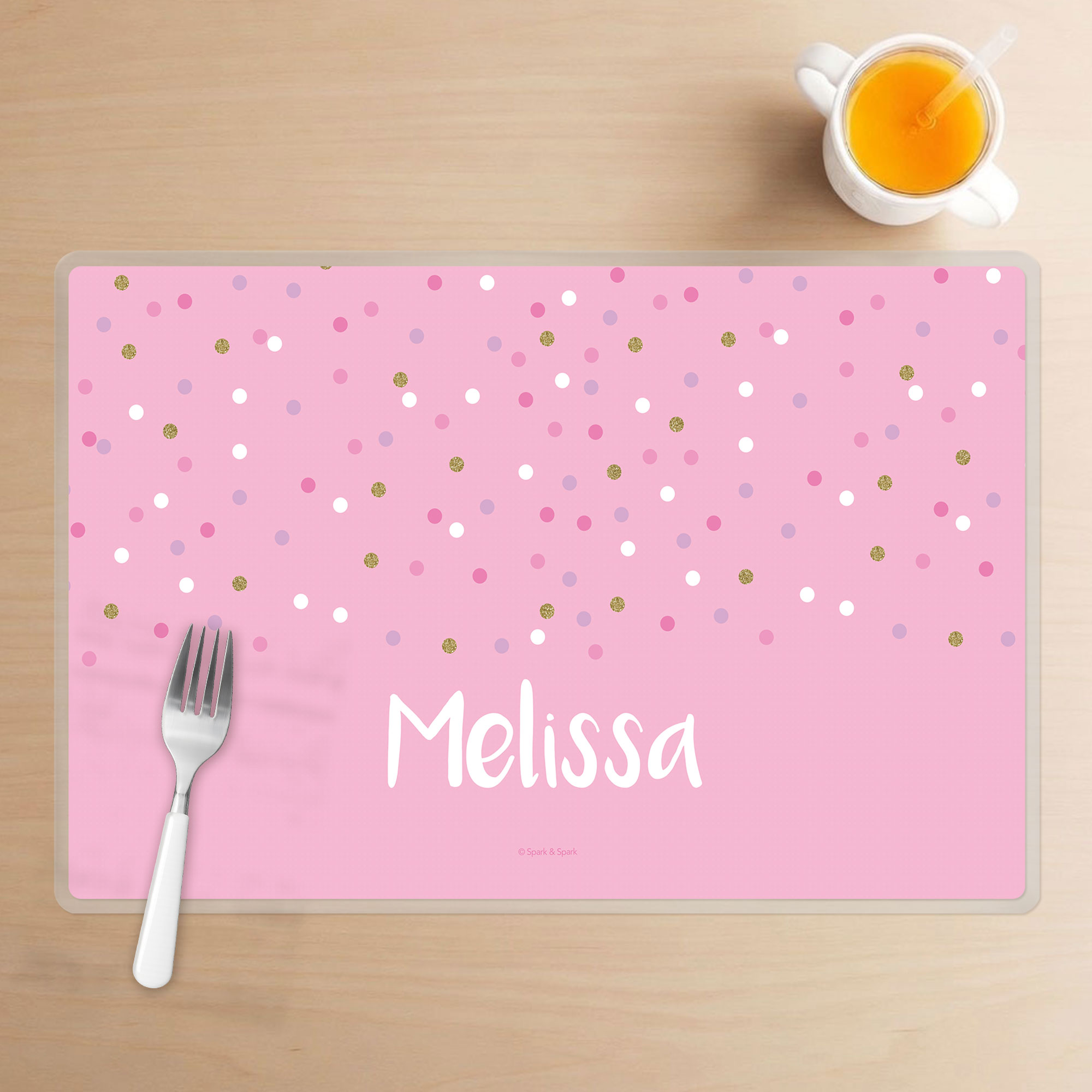 Sweet Glitter Dots Kids Placemat