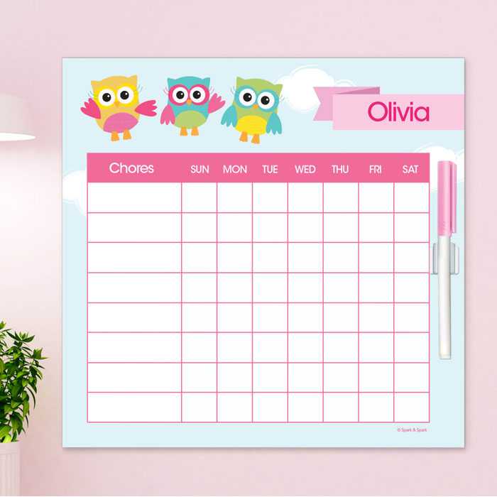 Three Owls Chore Chart
