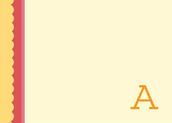 Single Initial Orange Notecards