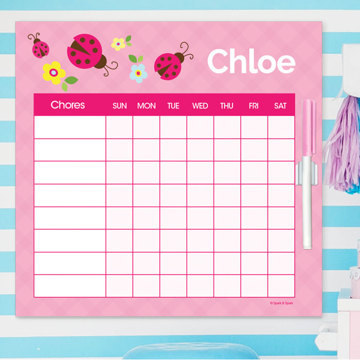 Three Lady Bugs Chore Chart