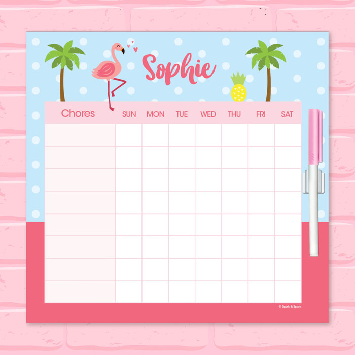 Sweet Flamingo Love Chore Chart