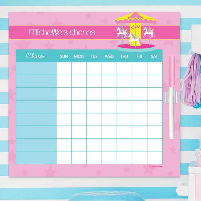 Sweet Carousel Chore Chart