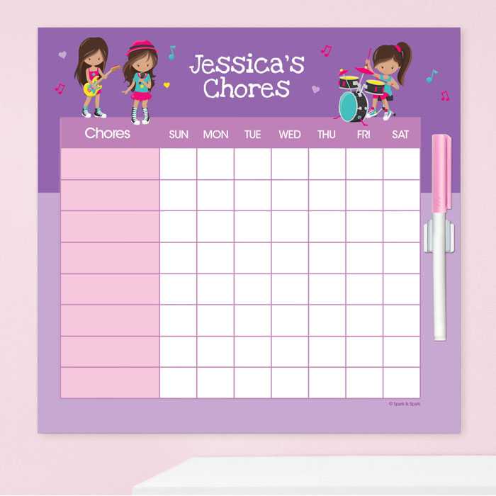 Rock and Roll Band Chore Chart
