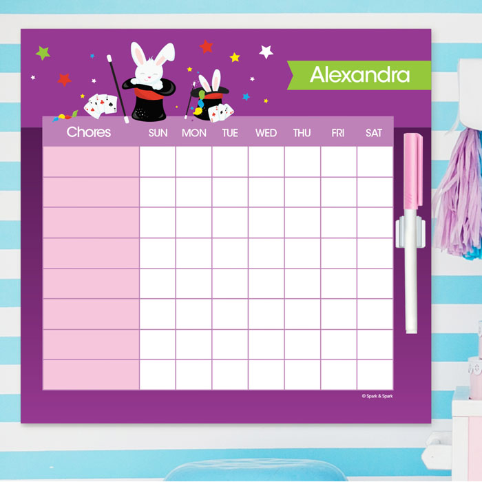 Cute Girl Magician Chore Chart