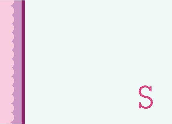 Single Initial Purple Notecards