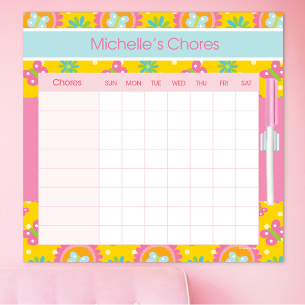 Yellow flowers Pattern Chore Chart