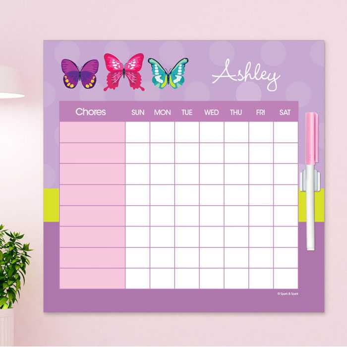 Bright Butterflies Chore Chart