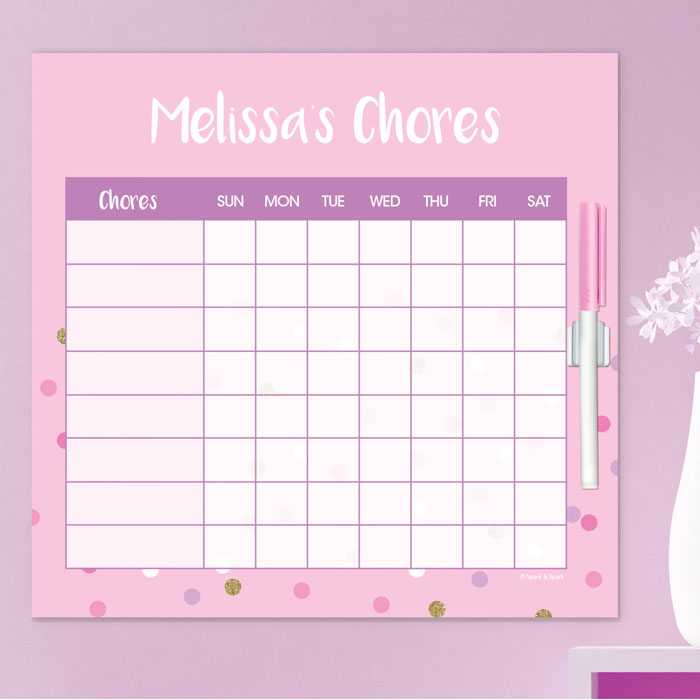 Sweet Glitter Dots Chore Chart