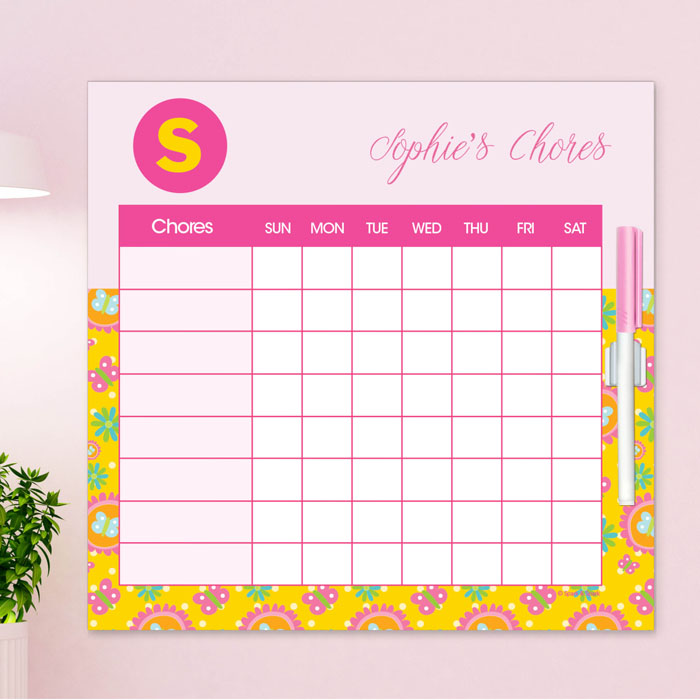 Flower Initial Chore Chart