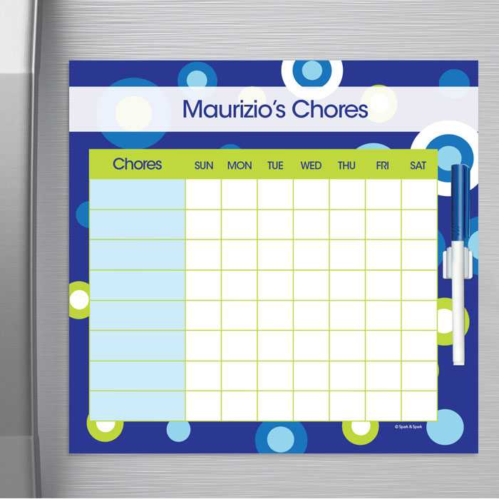 Circles and Circles Blue Chore Chart