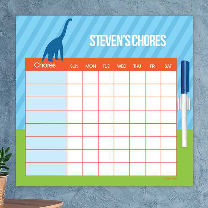 Dino And Me Blue Chore Chart