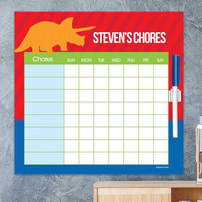 Dino And Me Red Chore Chart
