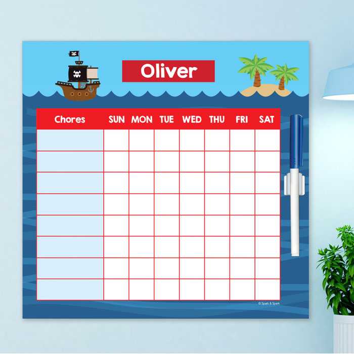 All Aboard Pirates Chore Chart
