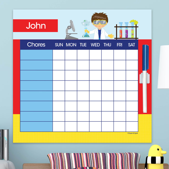 Cool Scientist Boy Chore Chart