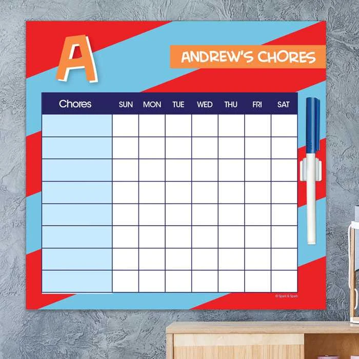 Brilliant initial Red Chore Chart