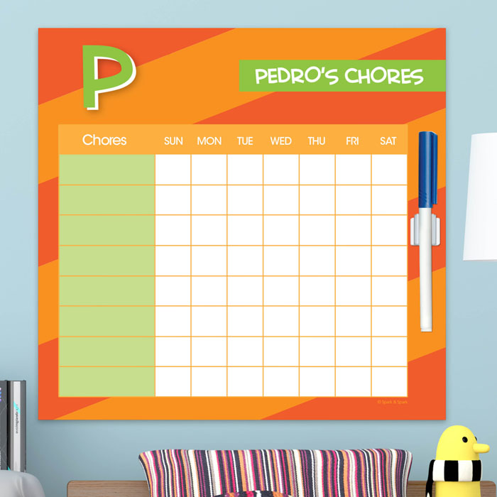 Brilliant initial Orange Chore Chart