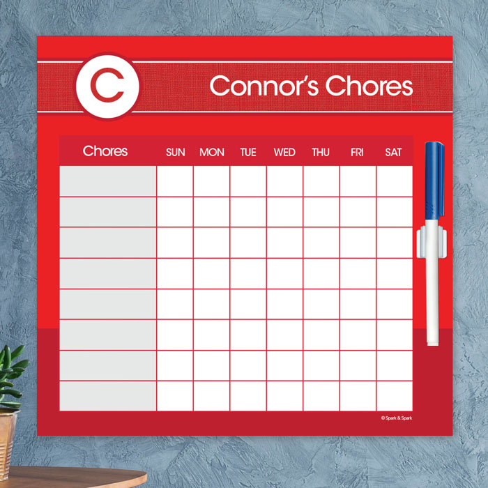A Linen Red Letter Chore Chart