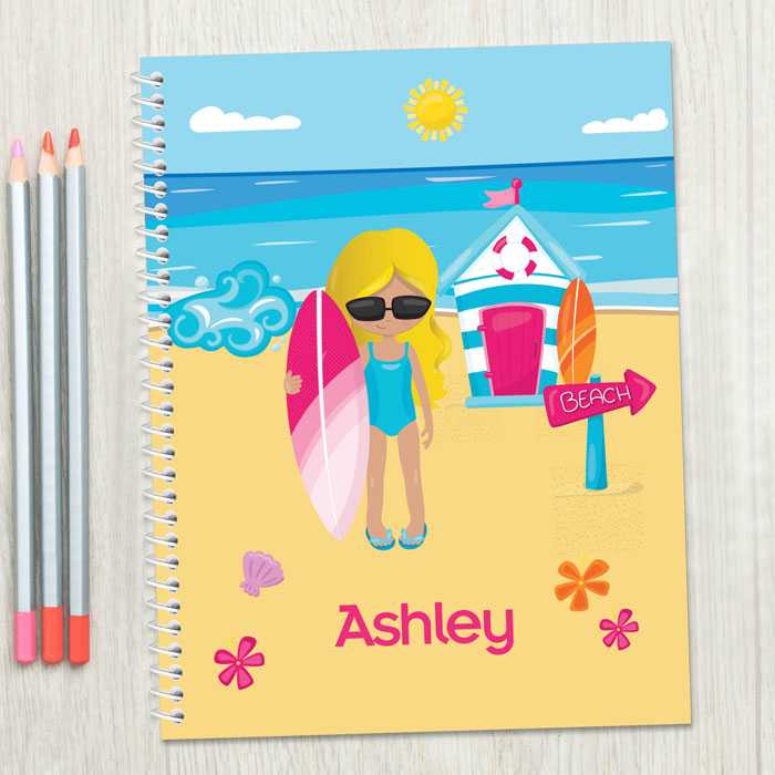Beach Girl Kids Notebook