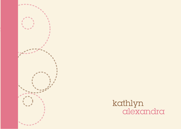 Circles And Swirls Pink Notecards