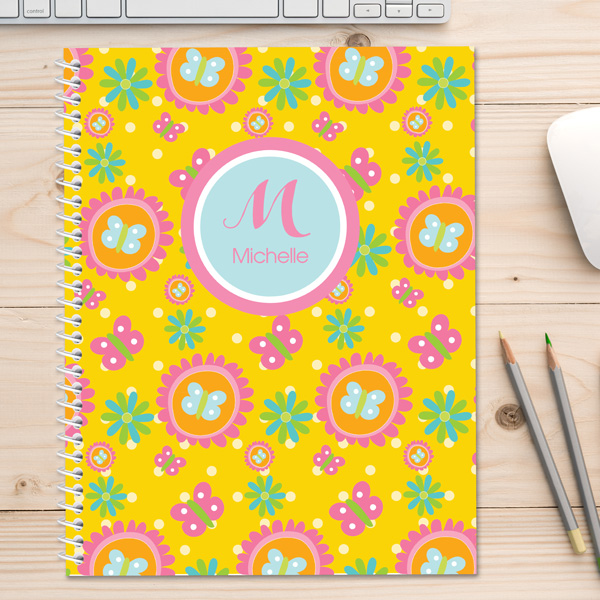 Yellow Flowers Pattern Kids Notebook