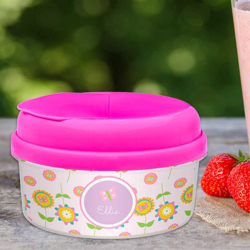 Pink Flowers Pattern Snack Bowl