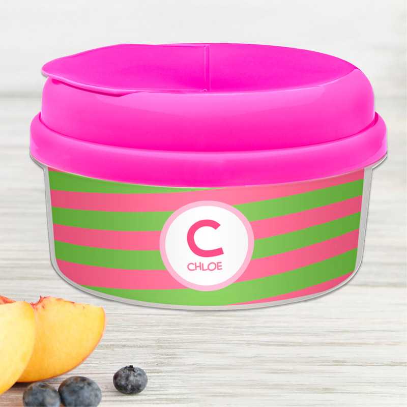 Fun Initials Pink Snack Bowl
