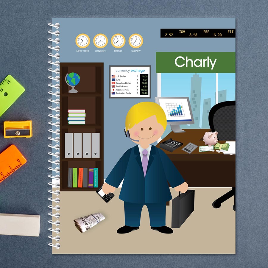 A Boy Crunching Numbers Boy Kids Notebook