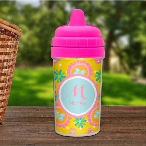 Yellow Flowers Pattern Sippy Cup