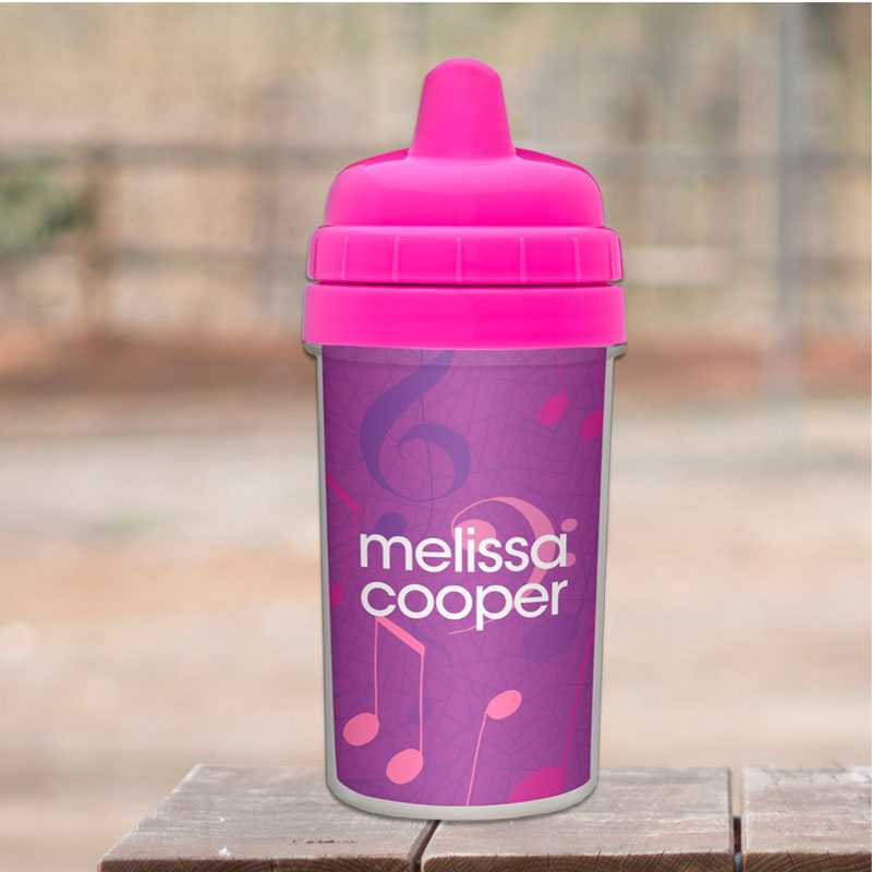Girly Music Notes Sippy Cup
