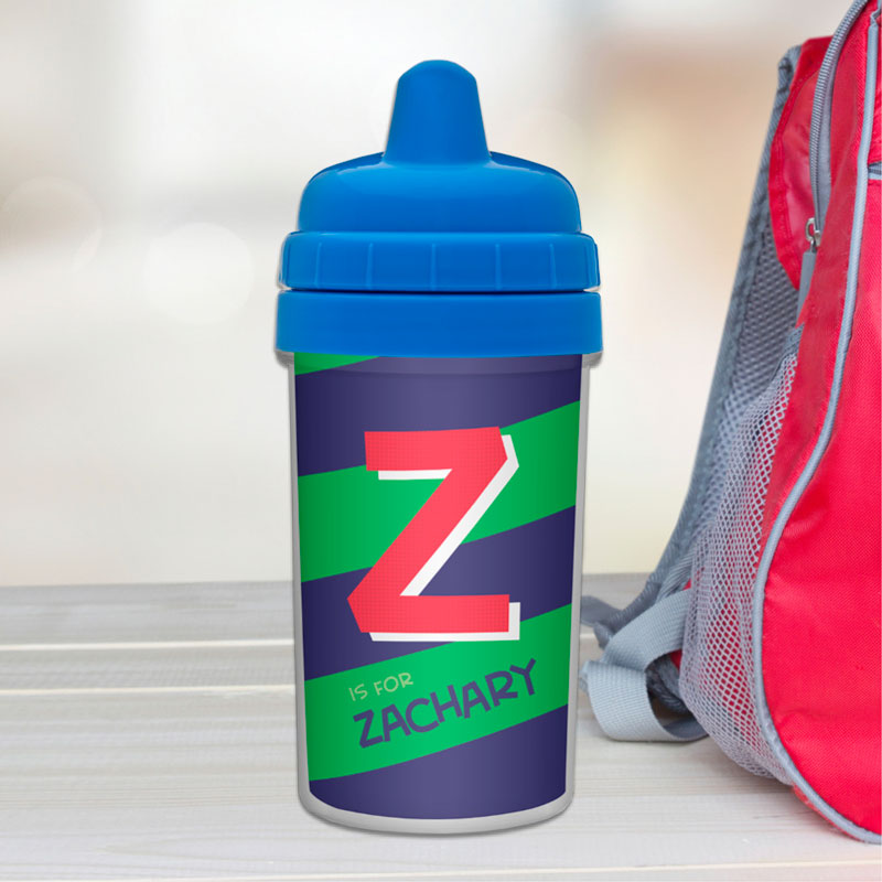 Brilliant Initial Green Sippy Cup