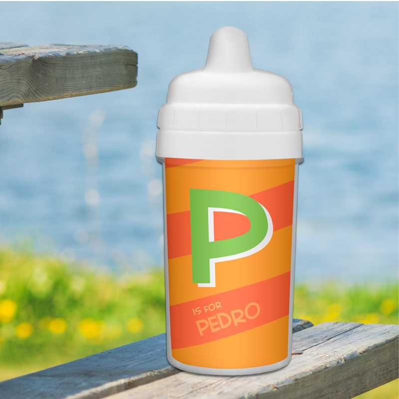 Brilliant Initial Orange Sippy Cup