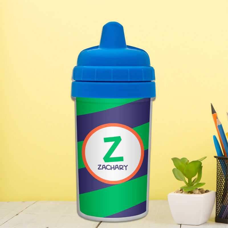 Fun Initials Green Sippy Cup