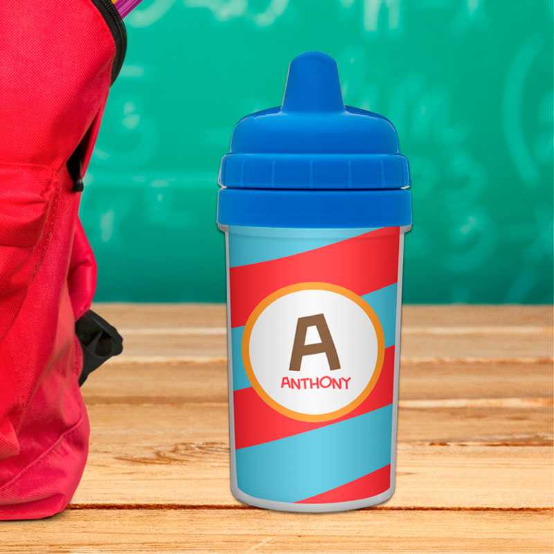 Fun Initials Red Sippy Cup