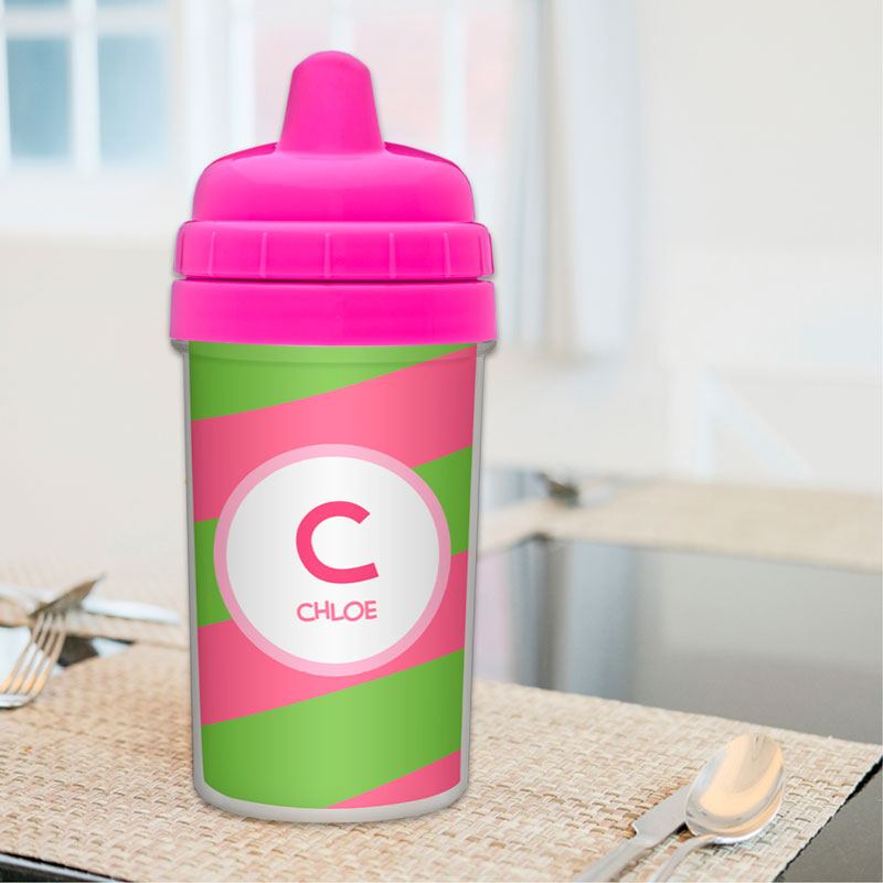 Fun Initials Pink Sippy Cup
