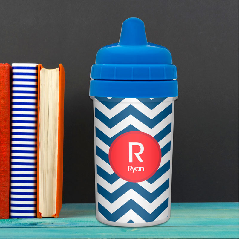 Chevron Navy And Red Sippy Cup