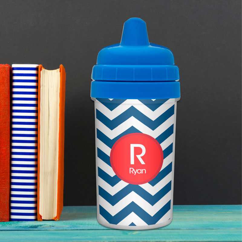 Chevron Navy And Red Sippy Cup