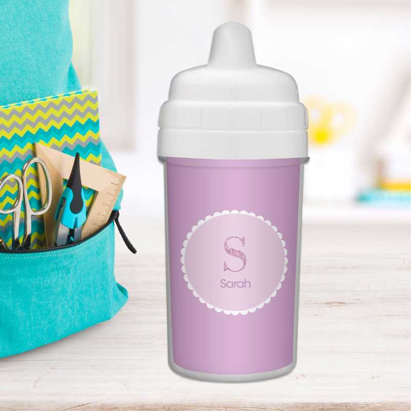 A Shiny Purple Letter Sippy Cup
