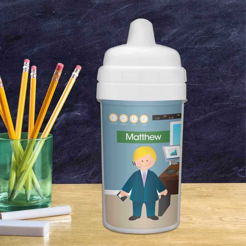 A Boy Crunching Numbers Sippy Cup