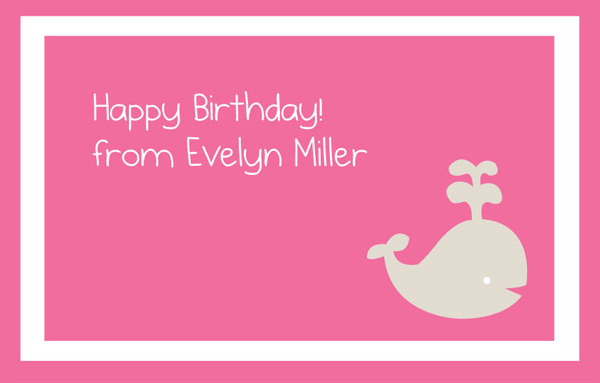 Baby Pink Whale Gift Tag