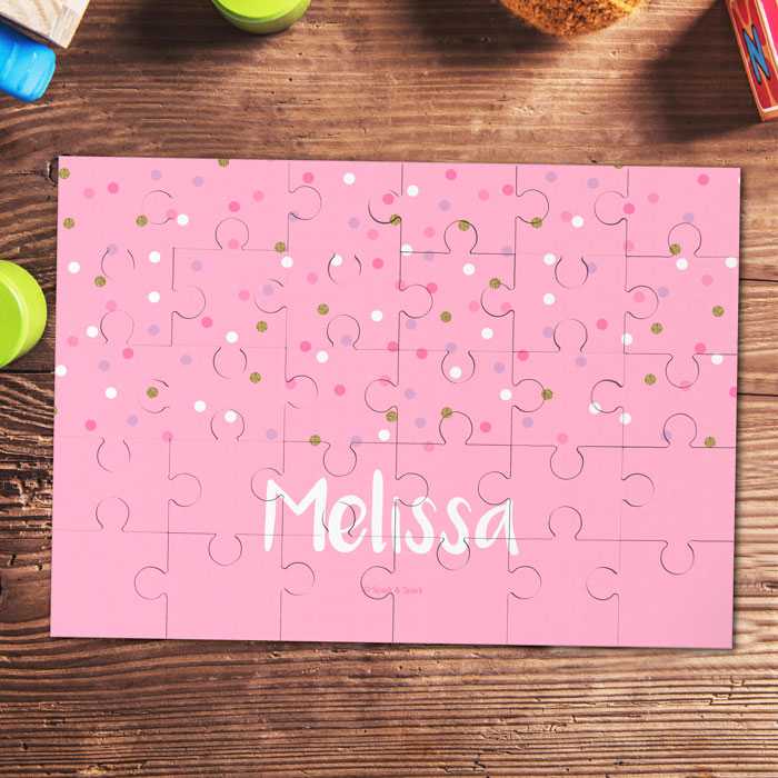 Sweet Glitter Dots Personalized Puzzles