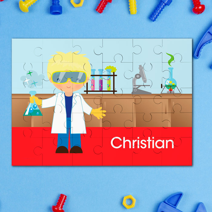 Cool Scientist Boy Personalized Puzzles