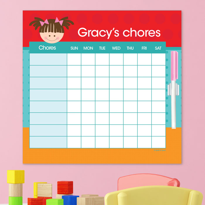 Just Like Me Girl Red Chore Chart
