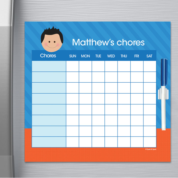 Just Like Me Boy Bright Orange Chore Chart