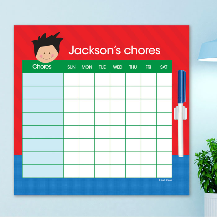 Just Like Me Boy Red & Blue Chore Chart