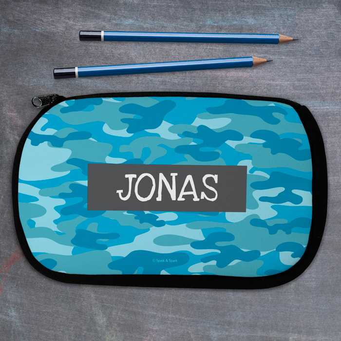 Blue Camouflage Pencil Case
