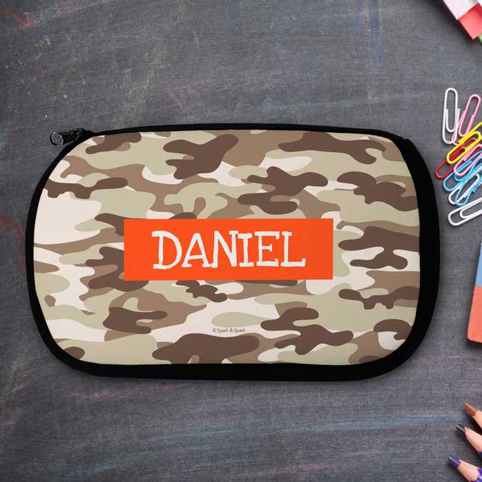 Brown Camouflage Pencil Case