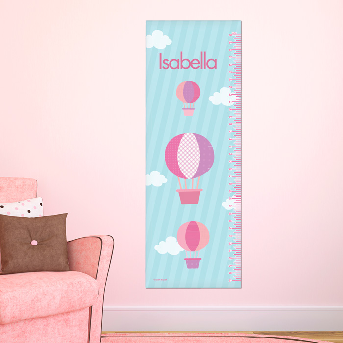 Pink Hot Air Balloon Growth Chart