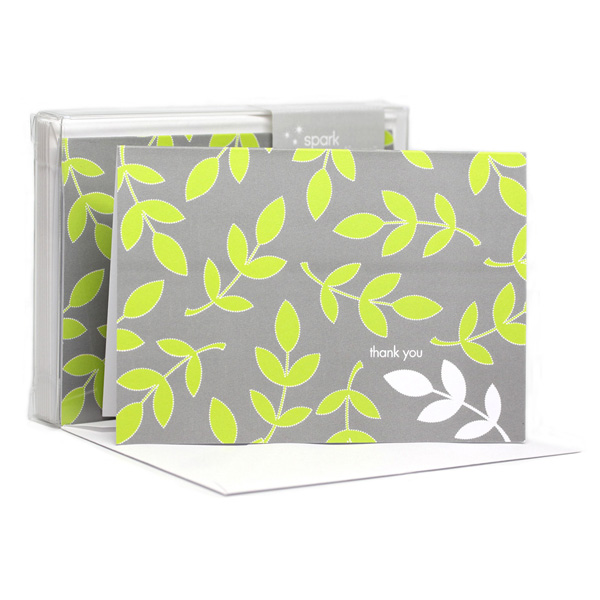 Leafy bunch Green Notecards