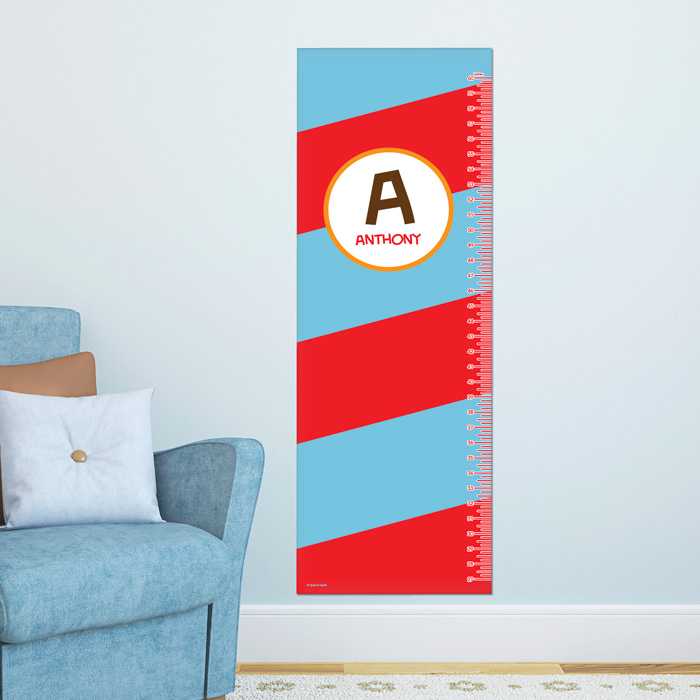 Fun Initials Red Growth Chart